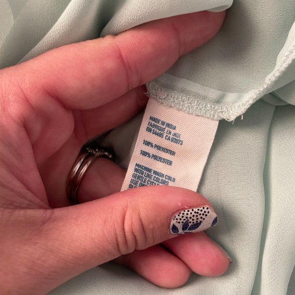 American Eagle Small Sheer Teal Tie Front Tank Top - Picture 5 of 5